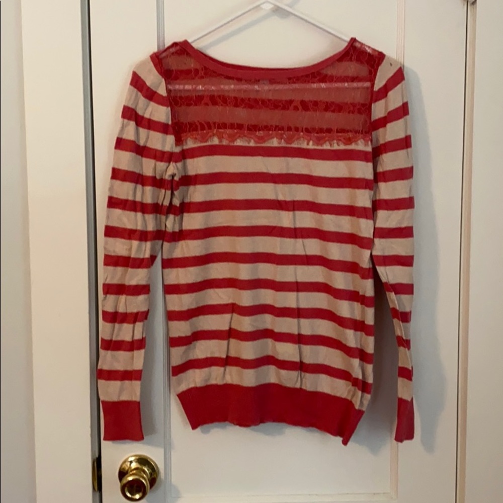 LC Lauren Conrad lace topped sweater